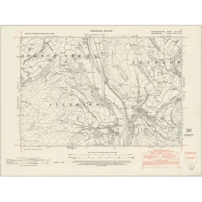 1949 Map of Brecknockshire XII.SW, 1952 Print