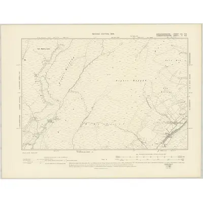 1904 Map of Brecknockshire XIII.NE, 1906 Print