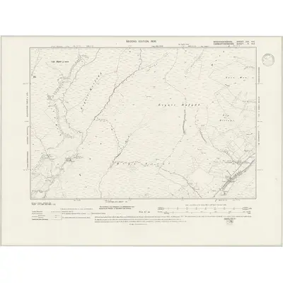 1904 Map of Brecknockshire XIII.NE, 1946 Print