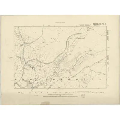 1886 Map of Brecknockshire XIII.SE, 1887 Print