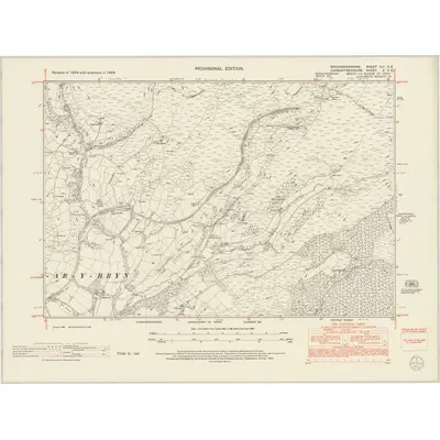 1948 Map of Brecknockshire XIII.SE, 1953 Print
