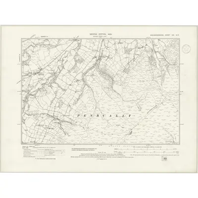 1903 Map of Brecknockshire XIV.NE, 1936 Print