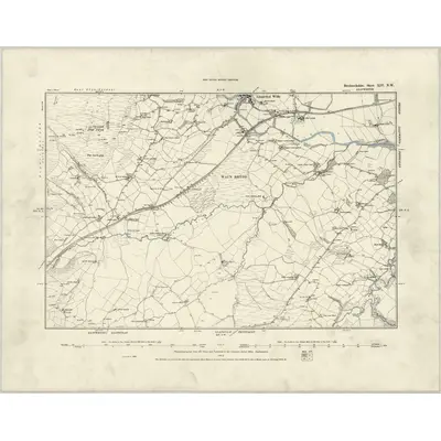 1887 Map of Brecknockshire XIV.NW, 1888 Print