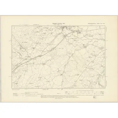1904 Map of Brecknockshire XIV.NW, 1906 Print