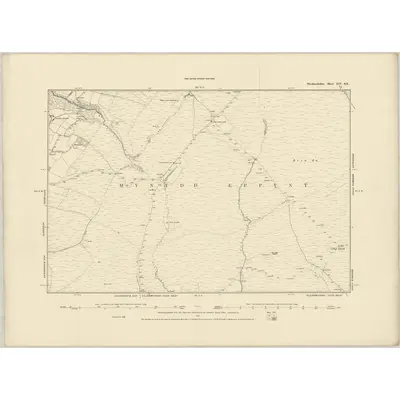 1886 Map of Brecknockshire XIV.SE, 1887 Print