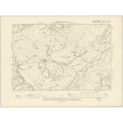 1904 Map of Brecknockshire XIX.SE, 1906 Print