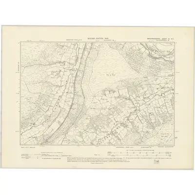 1903 Map of Brecknockshire XL.NE, 1905 Print