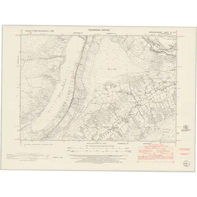 1948 Map of Brecknockshire XL.NE, 1953 Print