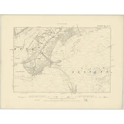 1879 Map of Brecknockshire XL.SE, 1887 Print