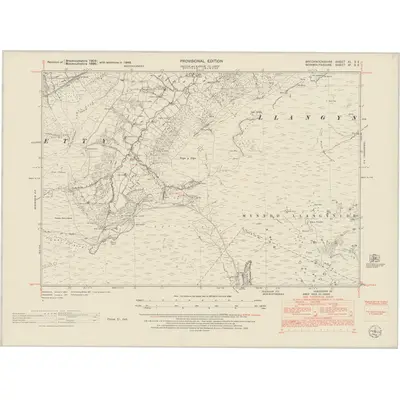 1948 Map of Brecknockshire XL.SE, 1953 Print