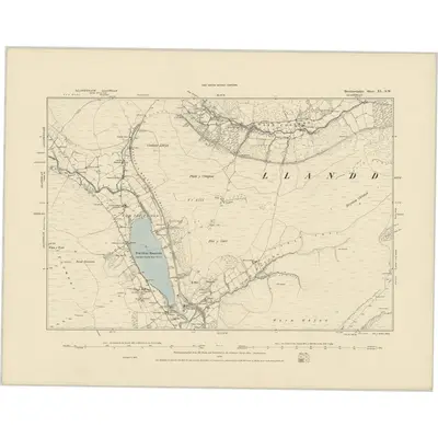 1885 Map of Brecknockshire XL.SW, 1886 Print