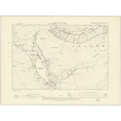 1903 Map of Brecknockshire XL.SW, 1905 Print