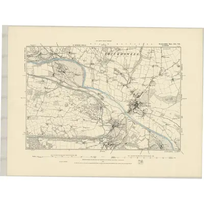 1879 Map of Brecknockshire XLI.NE, 1887 Print