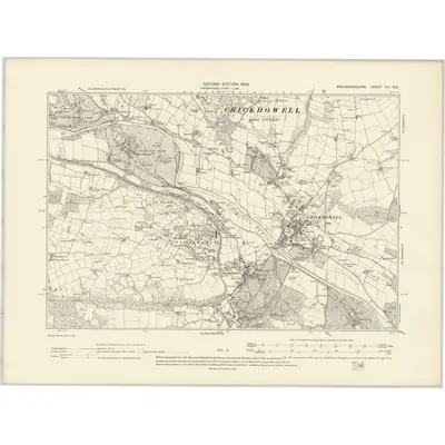 1903 Map of Brecknockshire XLI.NE, 1905 Print