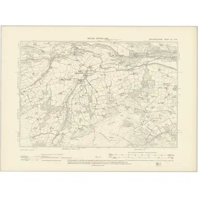 1903 Map of Brecknockshire XLI.NW, 1905 Print