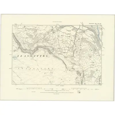 1879 Map of Brecknockshire XLI.SE, 1888 Print