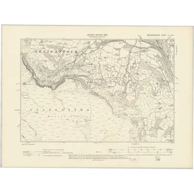 1903 Map of Brecknockshire XLI.SE, 1905 Print