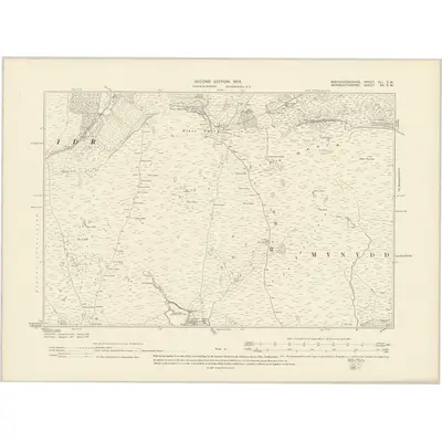 1903 Map of Brecknockshire XLI.SW, 1905 Print