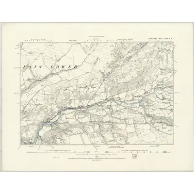 1877 Map of Brecknockshire XLIII.NE, 1888 Print