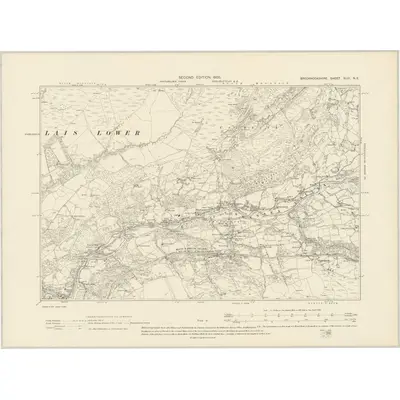 1903 Map of Brecknockshire XLIII.NE, 1905 Print