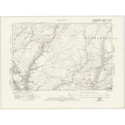 1913 Map of Brecknockshire XLIII.NW, 1921 Print