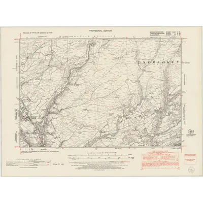 1948 Map of Brecknockshire XLIII.NW, 1953 Print