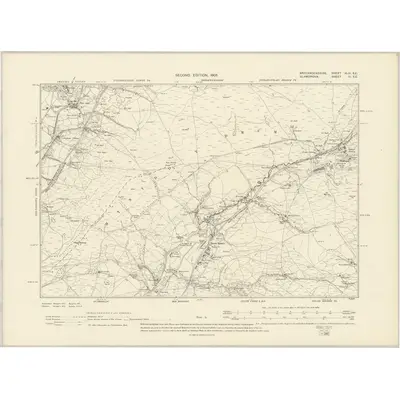 1903 Map of Brecknockshire XLIII.SE, 1905 Print