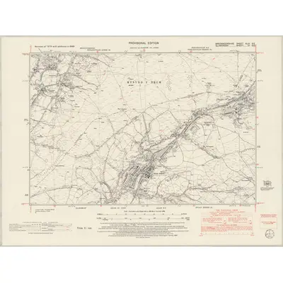 1948 Map of Brecknockshire XLIII.SE, 1953 Print