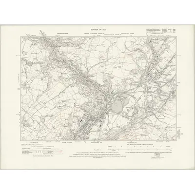 1914 Map of Brecknockshire XLIII.SW, 1921 Print