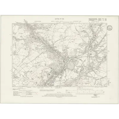1914 Map of Brecknockshire XLIII.SW, 1934 Print
