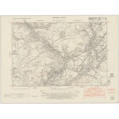 1948 Map of Brecknockshire XLIII.SW, 1953 Print
