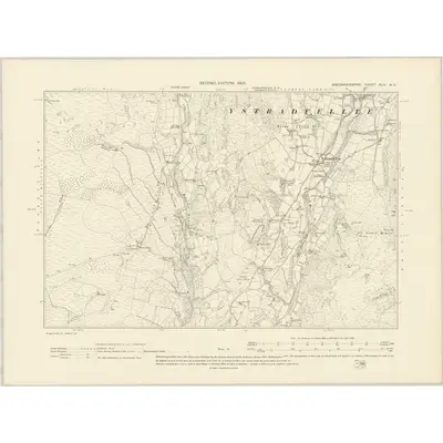 1903 Map of Brecknockshire XLIV.NE, 1905 Print