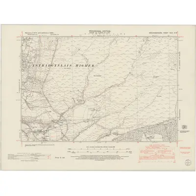 1948 Map of Brecknockshire XLIV.NW, 1953 Print