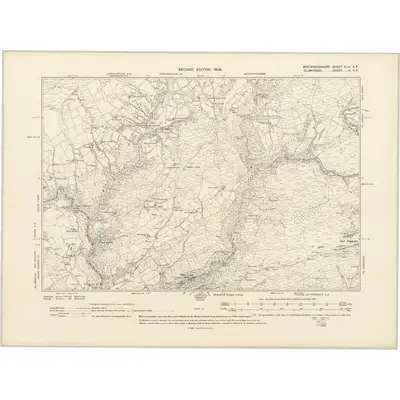 1903 Map of Brecknockshire XLIV.SE, 1906 Print