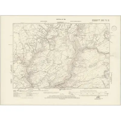 1914 Map of Brecknockshire XLIV.SE, 1937 Print