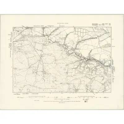 1876 Map of Brecknockshire XLIV.SW, 1888 Print
