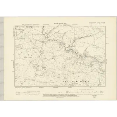 1903 Map of Brecknockshire XLIV.SW, 1905 Print