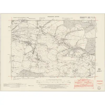 1948 Map of Brecknockshire XLIV.SW, 1953 Print