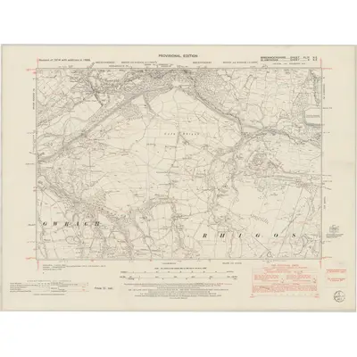 1948 Map of Brecknockshire XLIX.NE, 1953 Print