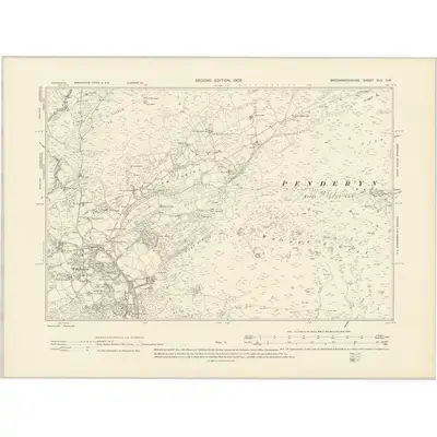 1903 Map of Brecknockshire XLV.SW, 1905 Print