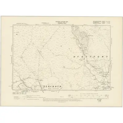 1903 Map of Brecknockshire XLVI.NE, 1905 Print
