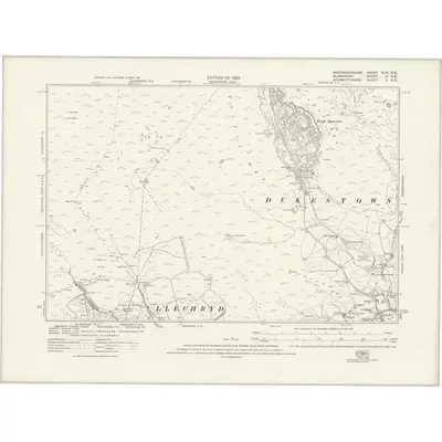 1915 Map of Brecknockshire XLVI.NE, 1922 Print