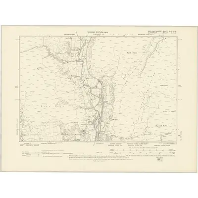 1903 Map of Brecknockshire XLVI.NW, 1905 Print