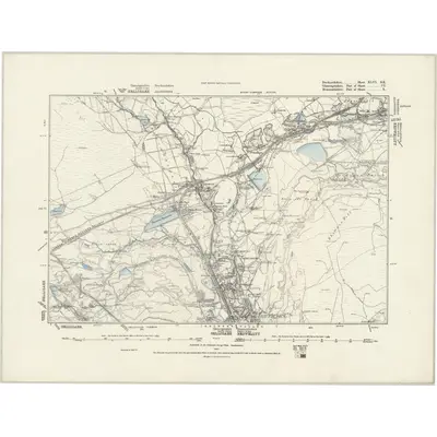 1875 Map of Brecknockshire XLVI.SE, 1889 Print