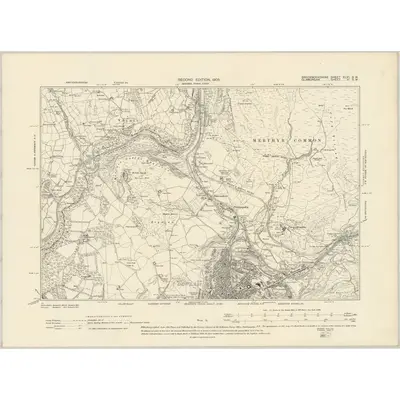 1903 Map of Brecknockshire XLVI.SW, 1905 Print
