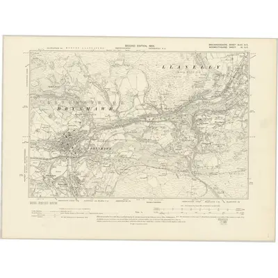 1903 Map of Brecknockshire XLVII.NE, 1905 Print