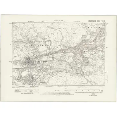 1915 Map of Brecknockshire XLVII.NE, 1922 Print