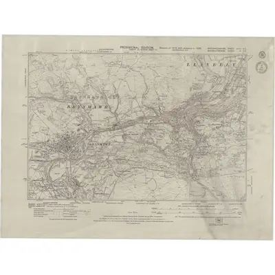 1938 Map of Brecknockshire XLVII.NE, 1943 Print