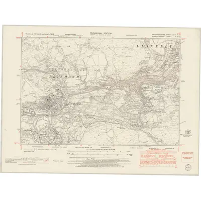 1948 Map of Brecknockshire XLVII.NE, 1953 Print