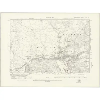 1915 Map of Brecknockshire XLVII.NW, 1922 Print